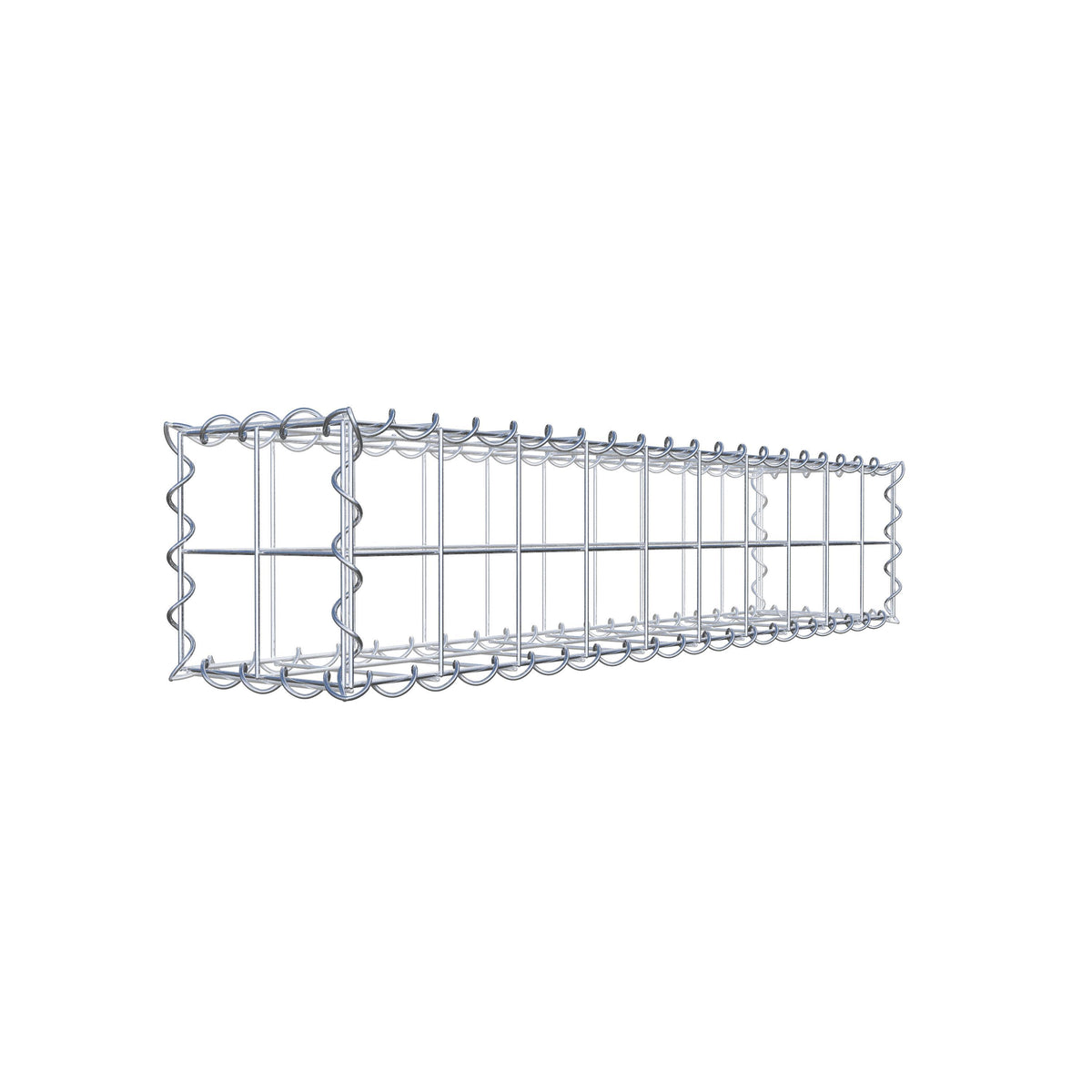 Gabion 100 cm x 20 cm x 20 cm (L x H x P), mailles 10 cm x 10 cm, spirale