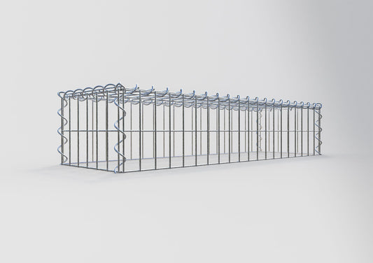 Anbaugabione Typ 3 100 cm x 20 cm x 30 cm (L x H x T), Maschenweite 5 cm x 10 cm, Spirale