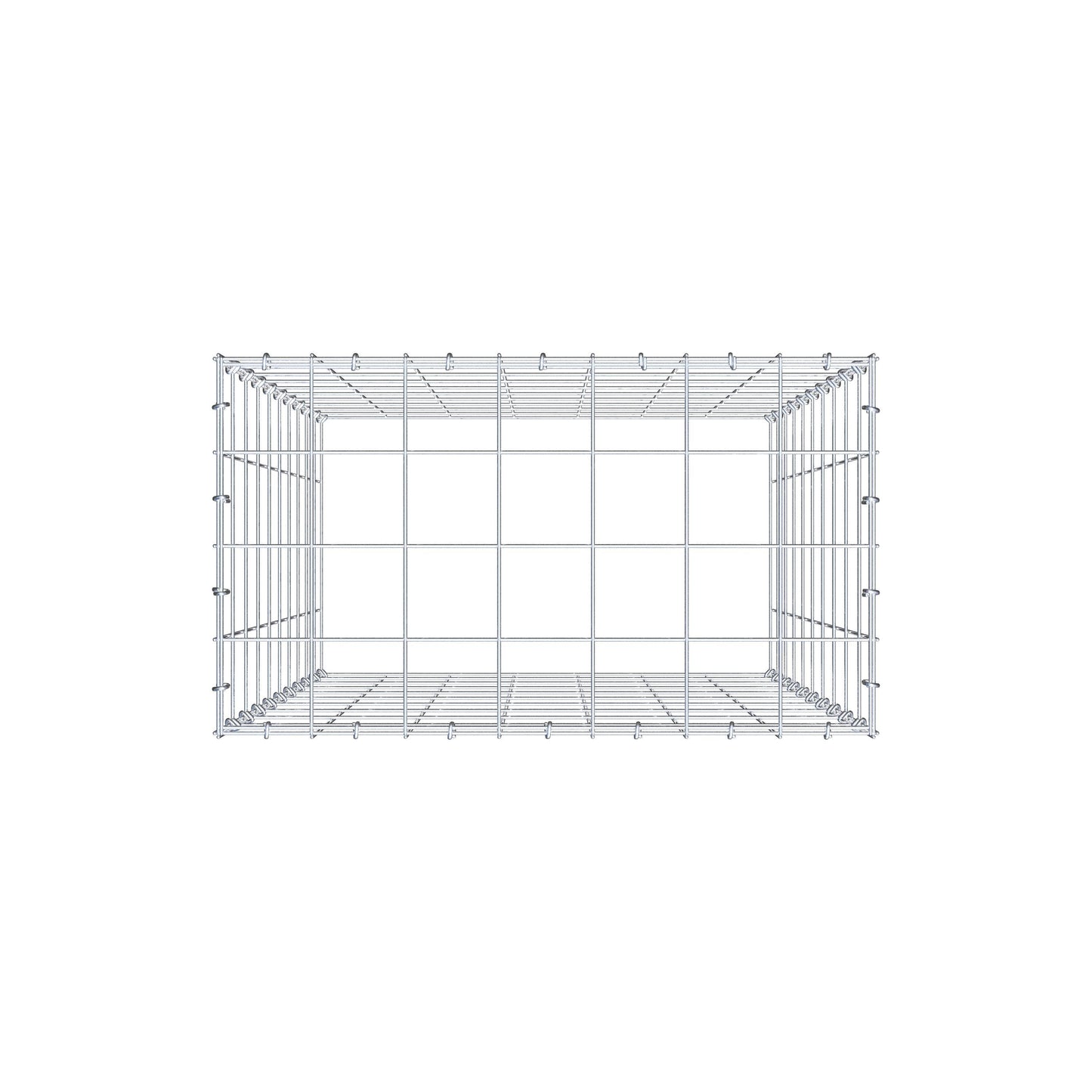 Fourche rapportée type 3 100 cm x 70 cm x 40 cm (L x H x P), mailles 10 cm x 10 cm, anneau en C