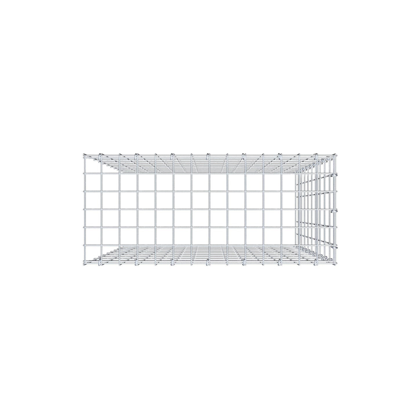 Opzetpaal type 4 100 cm x 70 cm x 30 cm (L x H x D), maaswijdte 5 cm x 10 cm, C-ring
