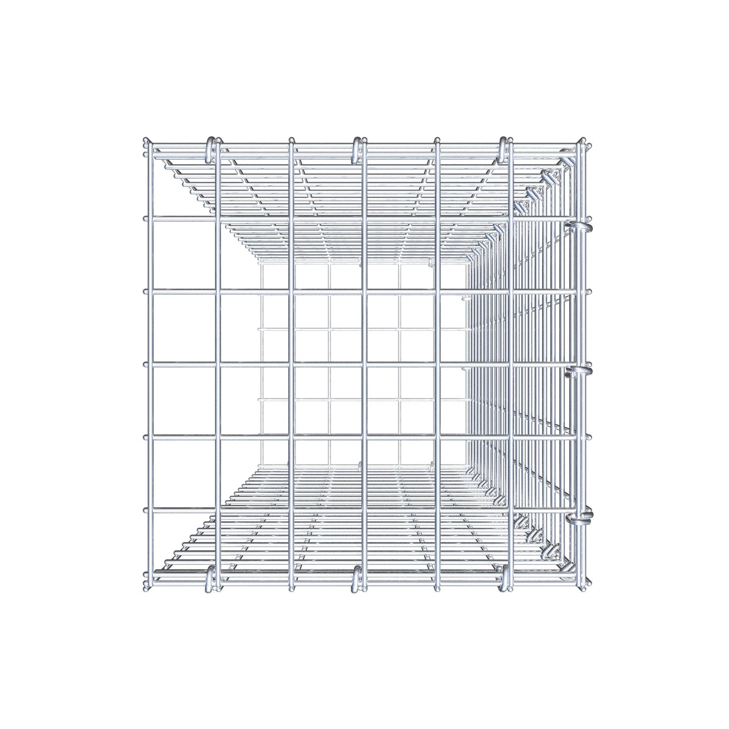 Anbaugabione Typ 2 100 cm x 30 cm x 30 cm (L x H x T), Maschenweite 5 cm x 5 cm, C-Ring