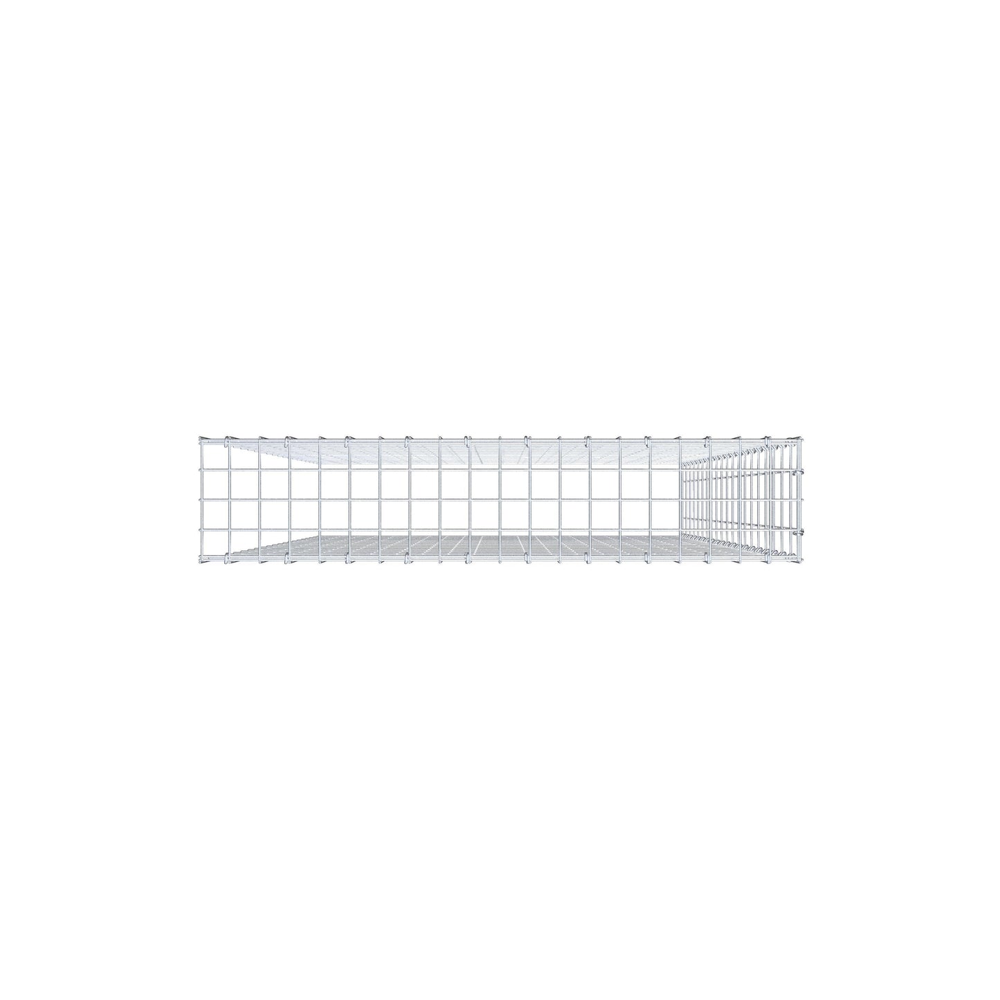 Opbouw schanskorf type 4 200 cm x 100 cm x 20 cm (L x H x D), maaswijdte 5 cm x 10 cm, C-ring