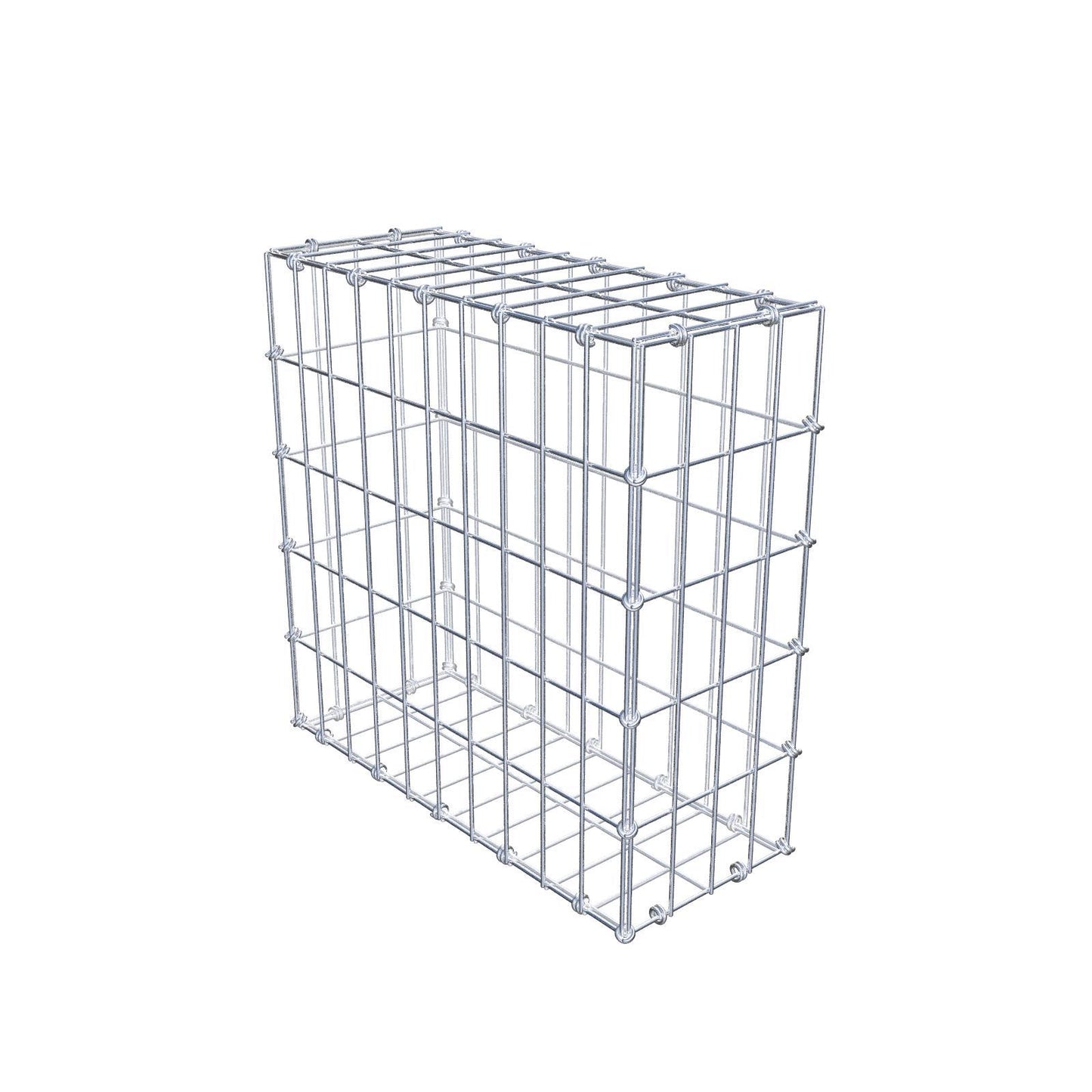 Gabione 50 cm x 50 cm x 20 cm (L x H x T), Maschenweite 5 x 10 cm, Spiralring