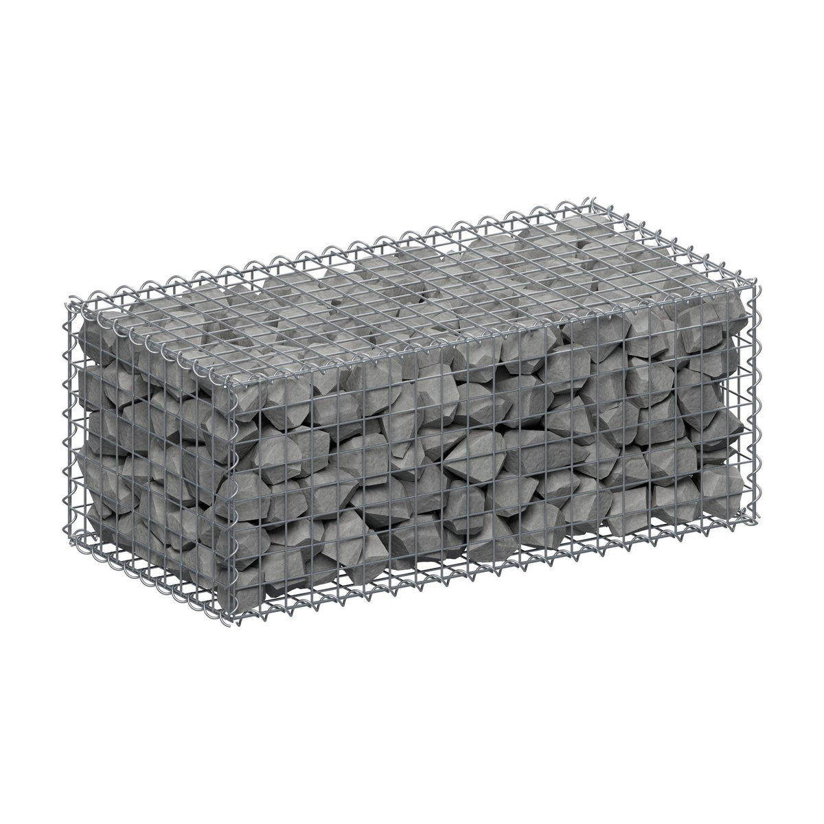 Gabion 100 cm x 40 cm x 50 cm (L x H x D), mesh size 5 cm x 5 cm, spiral