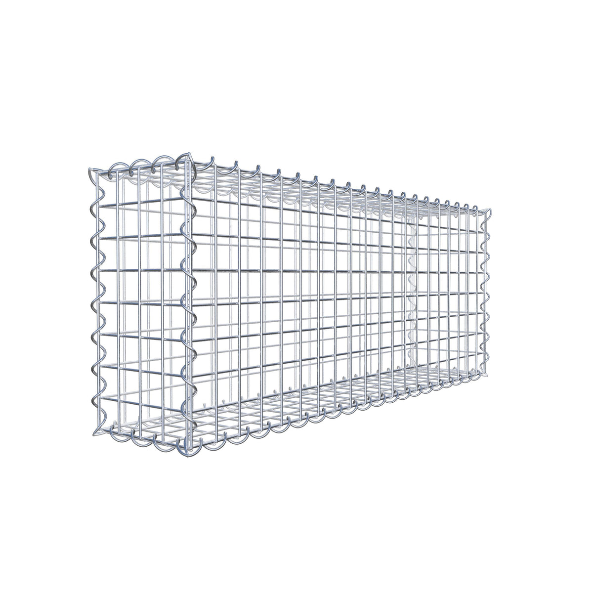Gabbione 100 cm x 40 cm x 20 cm (L x H x P), maglia 5 cm x 5 cm, spirale