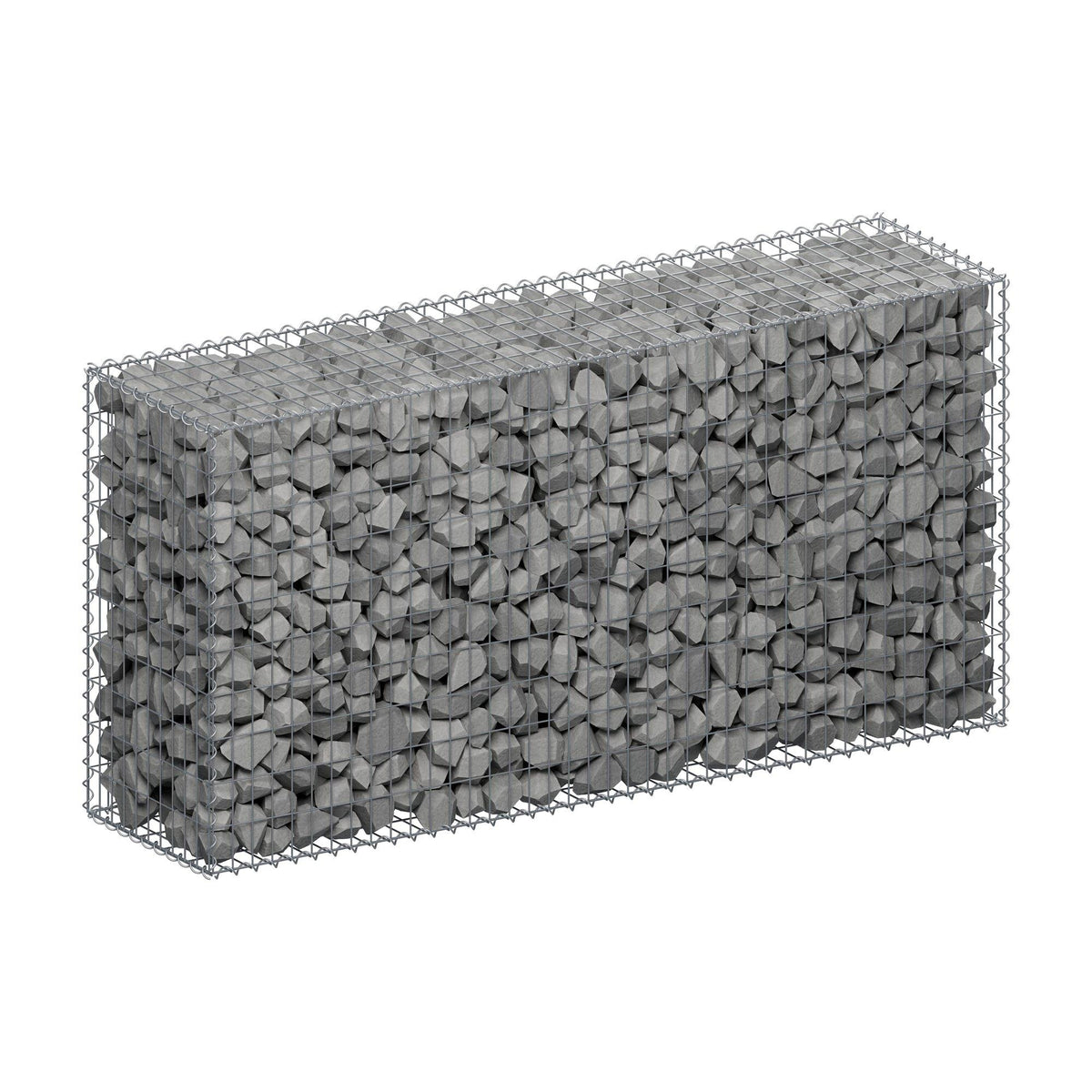 Gabione 200 cm x 100 cm x 50 cm (L x H x T), Maschenweite 5 cm x 10 cm, Spirale
