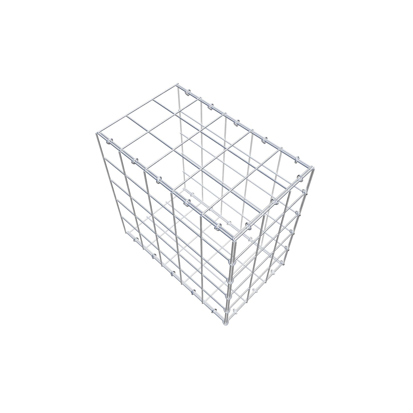 Fästbar gabion typ 2 50 cm x 50 cm x 30 cm (L x H x D), maskstorlek 10 cm x 10 cm, C-ring