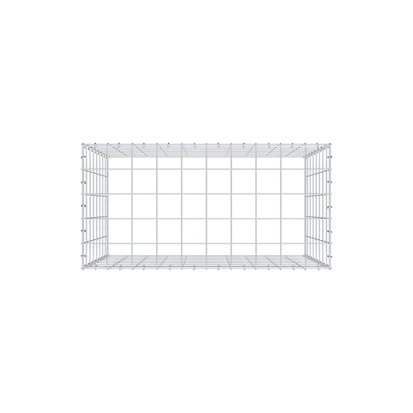 Mounted gabion type 3 100 cm x 80 cm x 50 cm (L x H x D), mesh size 10 cm x 10 cm, C-ring