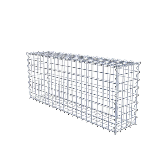 Schanskorf 100 cm x 40 cm x 20 cm (L x H x D), maaswijdte 5 cm x 5 cm, spiraalvormig