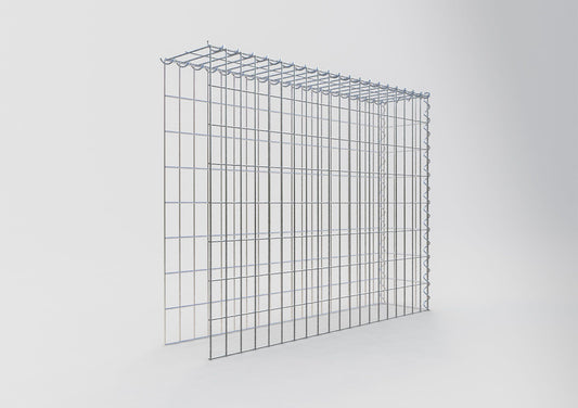 Gabion rapporté type 4 100 cm x 80 cm x 20 cm (L x H x P), mailles 5 cm x 10 cm, spirale