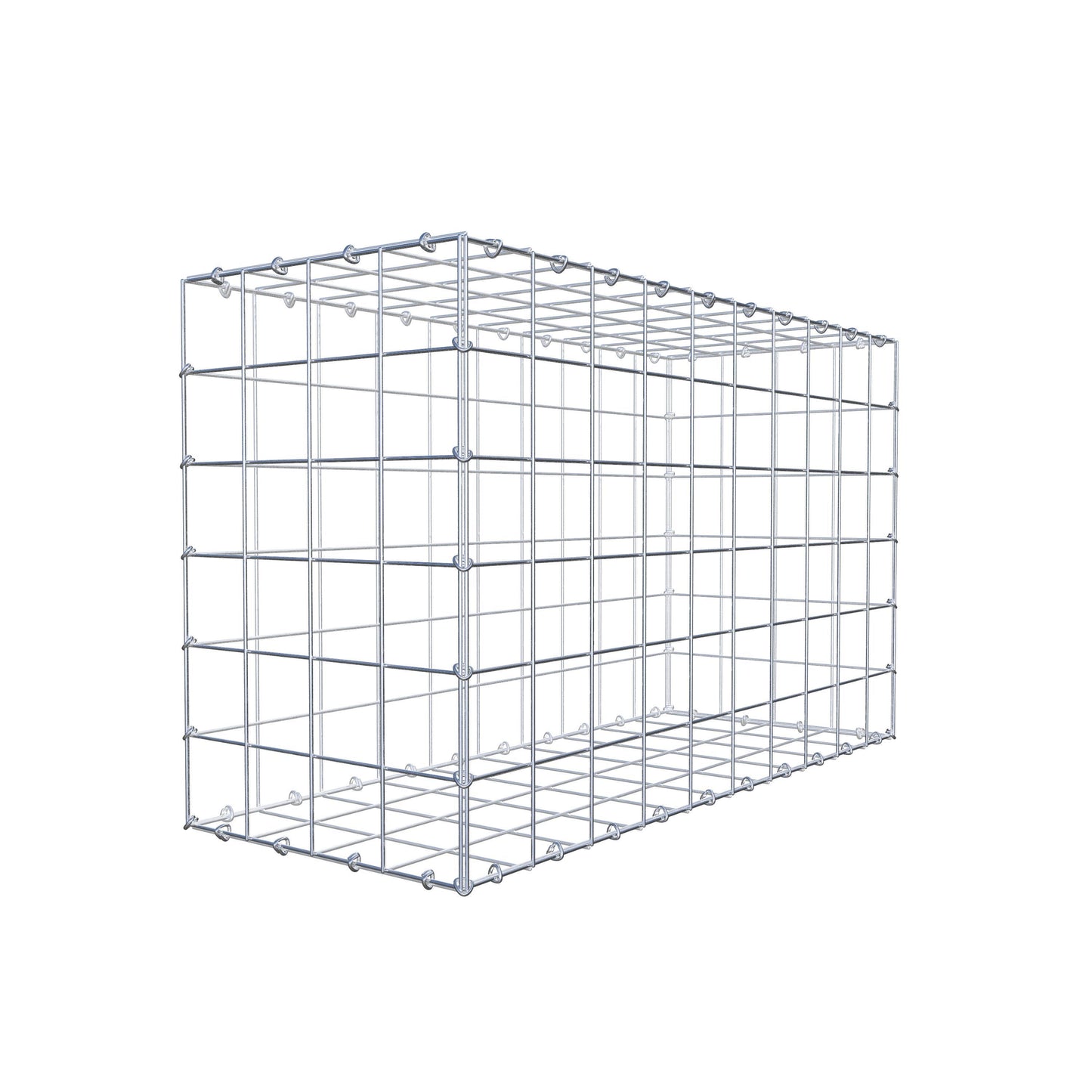 Gabbione 100 cm x 60 cm x 40 cm (L x H x P), maglia 10 cm x 10 cm, anello a C