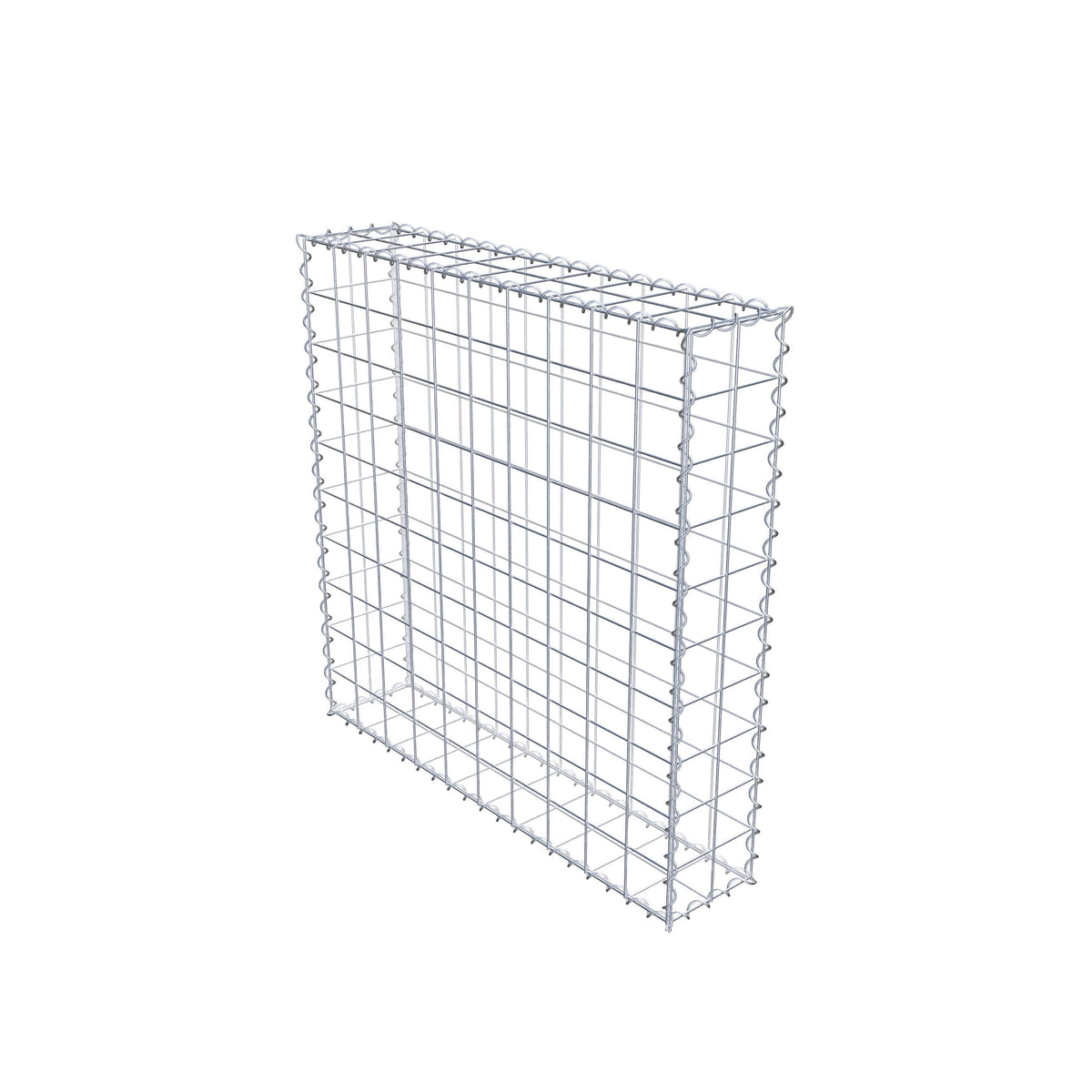 Gabione 100 cm x 100 cm x 20 cm (L x H x T), Maschenweite 10 cm x 10 cm, Spirale