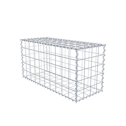 Schanskorf 100 cm x 50 cm x 40 cm (L x H x D), maaswijdte 10 cm x 10 cm, spiraalvormig