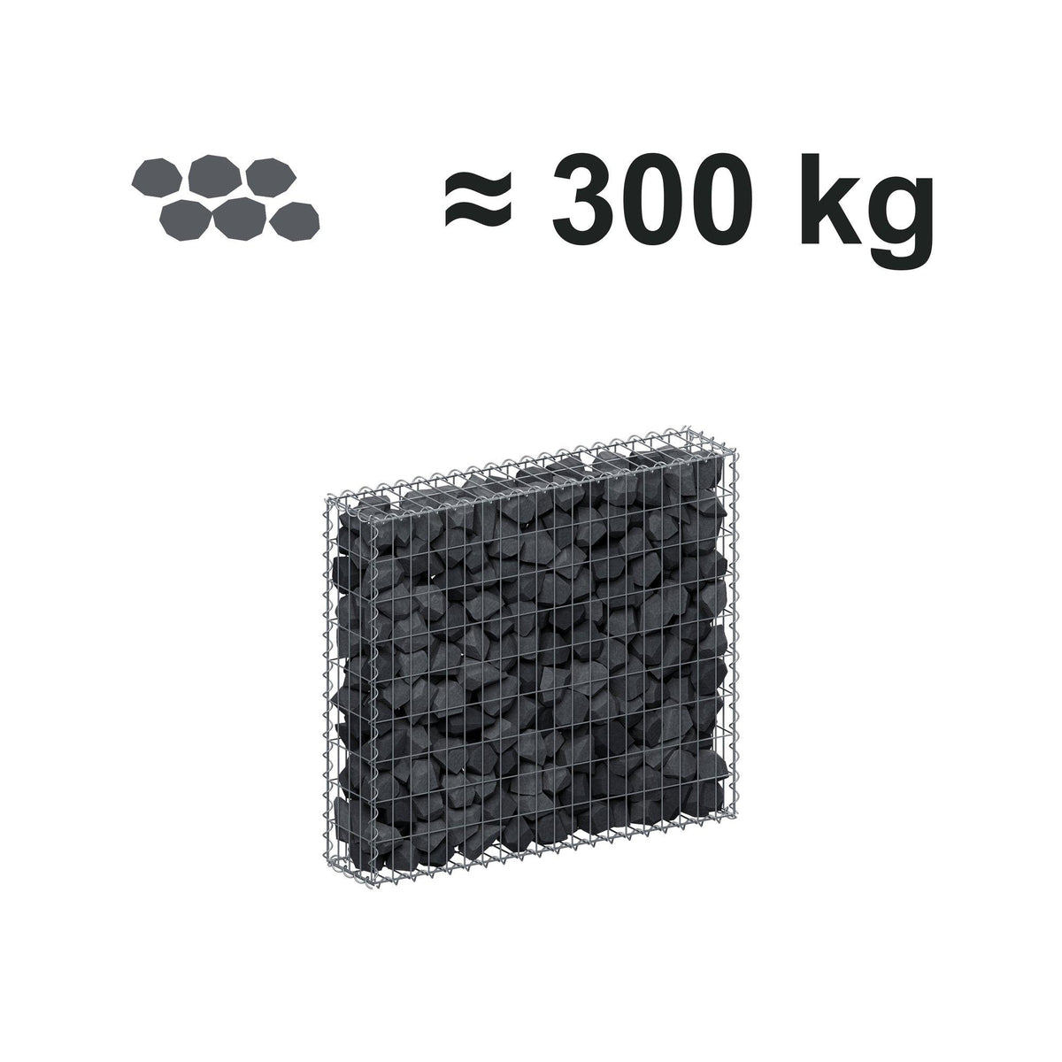 Gabione 100 cm x 90 cm x 20 cm (L x H x T), Maschenweite 5 cm x 10 cm, Spirale