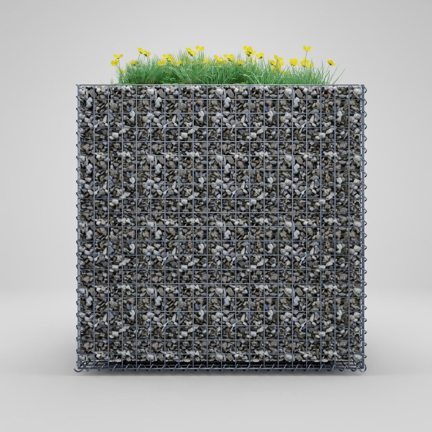 Lecho elevado rectangular 100 cm x 80 cm x 100 cm (largo x alto x fondo), malla 5 x 5 cm, espesor de pared 10 cm