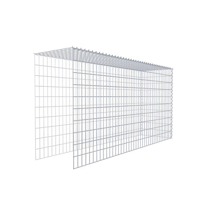 Opbouw schanskorf type 4 200 cm x 100 cm x 50 cm (L x H x D), maaswijdte 5 cm x 10 cm, spiraalvormig