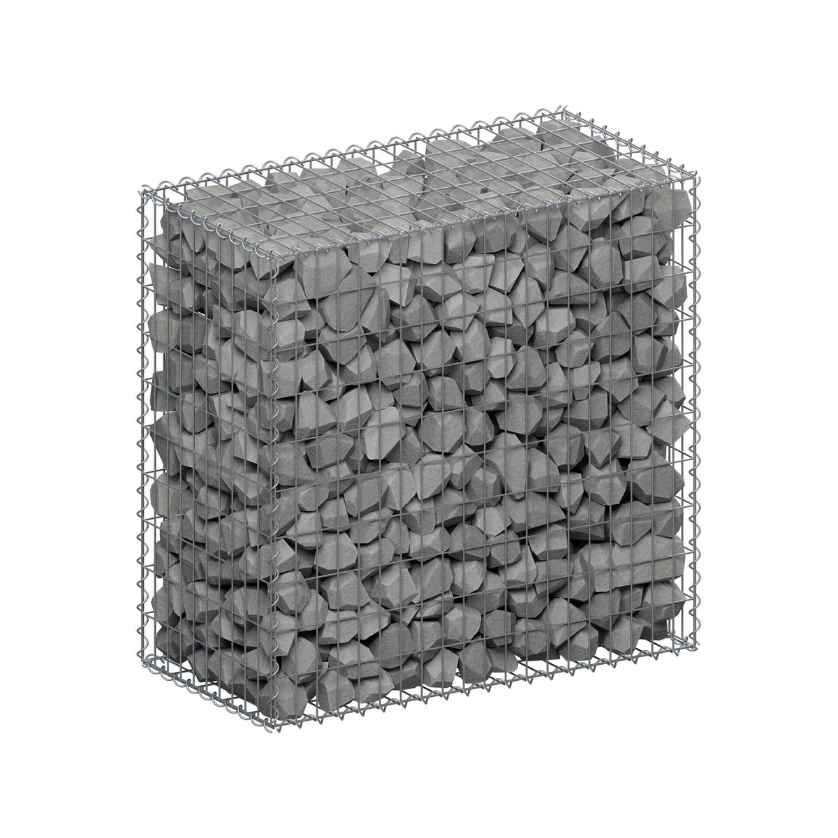Gabion 100 cm x 100 cm x 50 cm (L x H x D), maskestørrelse 5 cm x 10 cm, spiral