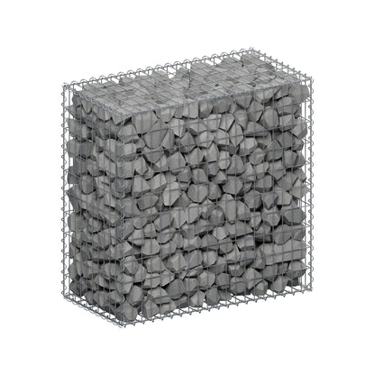 Gabion 100 cm x 100 cm x 50 cm (L x H x D), maskestørrelse 5 cm x 10 cm, spiral