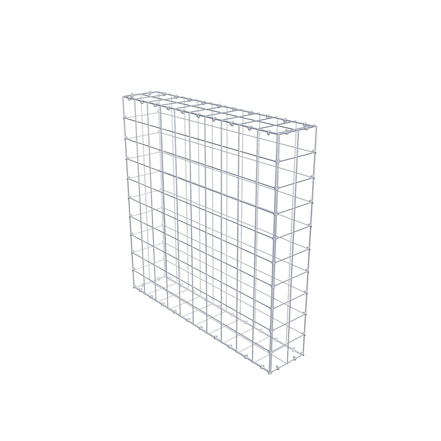 Gabbione 100 cm x 100 cm x 20 cm (L x H x P), maglia 10 cm x 10 cm, anello a C