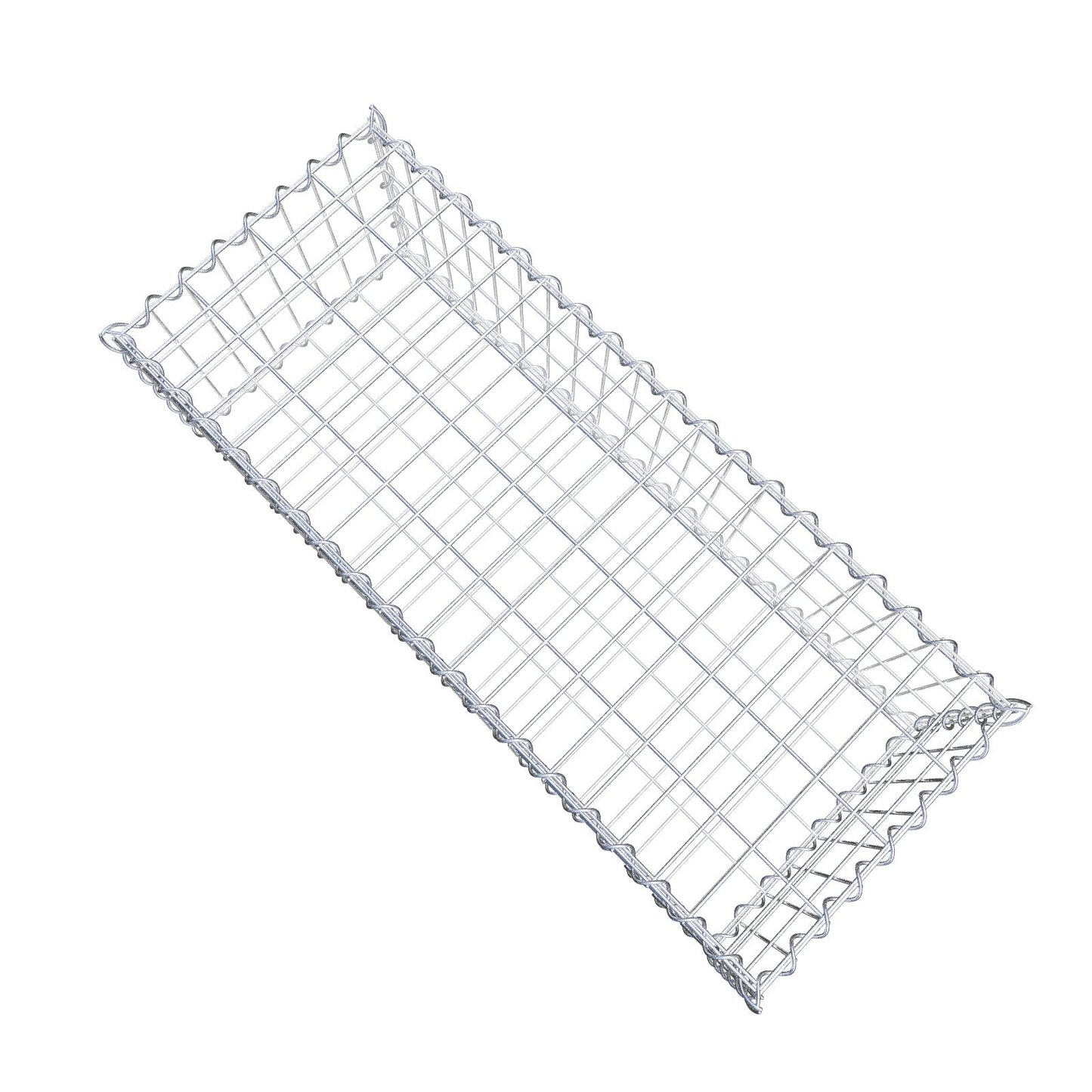 Schanskorf 100 cm x 30 cm x 40 cm (L x H x D), maaswijdte 5 cm x 10 cm, spiraalvormig