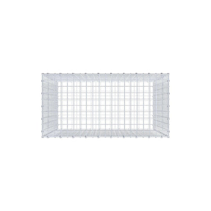 Gabion 100 cm x 100 cm x 50 cm (L x H x D), maskestørrelse 5 x 5 cm, spiralring
