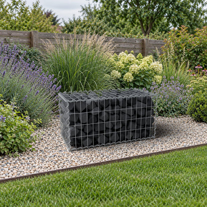 Gabion 80 cm x 40 cm x 40 cm (L x H x D), maskestørrelse 5 cm x 10 cm, spiral