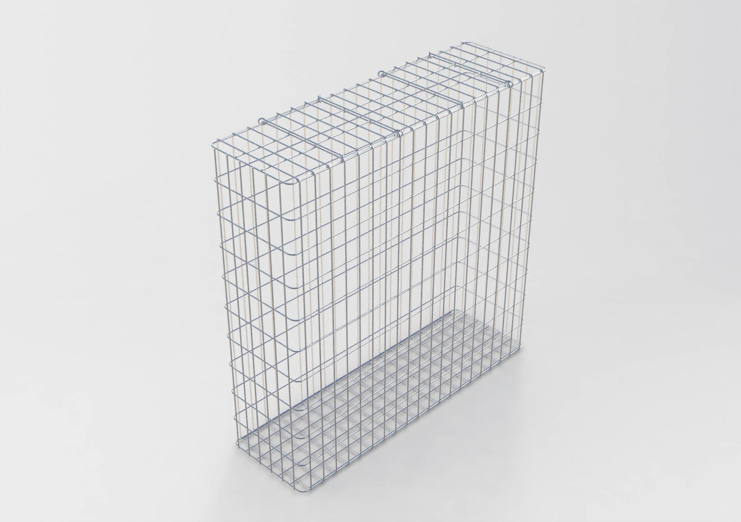Gabion varmgalvaniseret 102 cm x 102 cm x 32 cm, maskestørrelse 5 cm x 10 cm, fuldsvejset