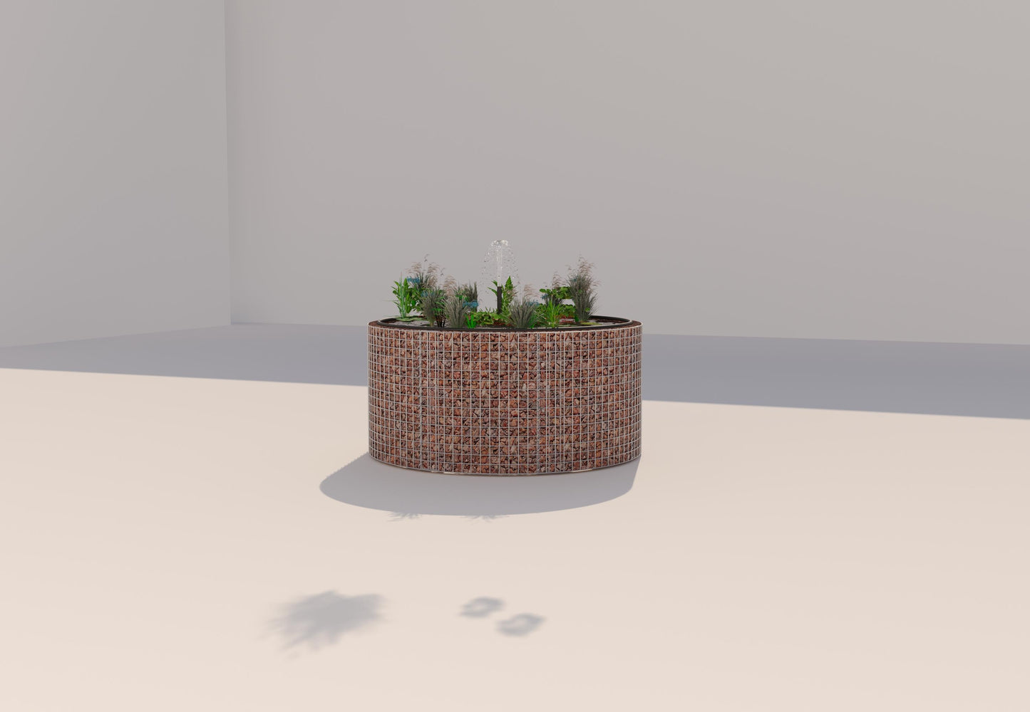 Gabion-dam, rund, ydre diameter 172 cm, højde 80 cm, maskestørrelse 5 x 5 cm, vægtykkelse 15 cm