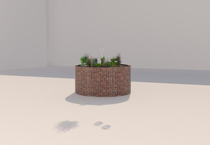 Gabion-dam, rund, ydre diameter 172 cm, højde 80 cm, maskestørrelse 5 x 5 cm, vægtykkelse 15 cm
