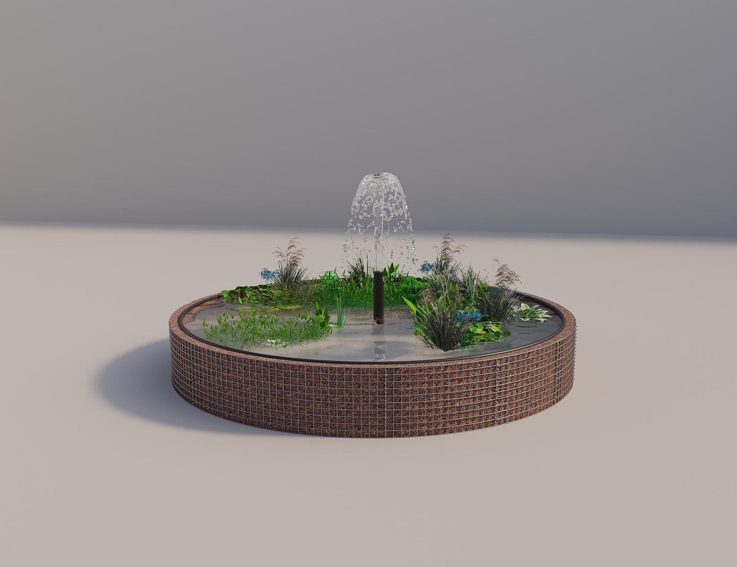 Gabion-dam, rund, ydre diameter 352 cm, højde 50 cm, maskestørrelse 5 x 5 cm, vægtykkelse 15 cm