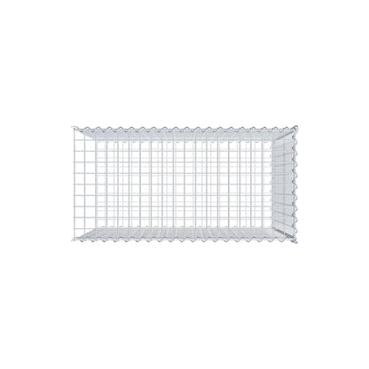 Opbouw schanskorf type 2 100 cm x 80 cm x 50 cm (L x H x D), maaswijdte 5 cm x 5 cm, spiraalvormig
