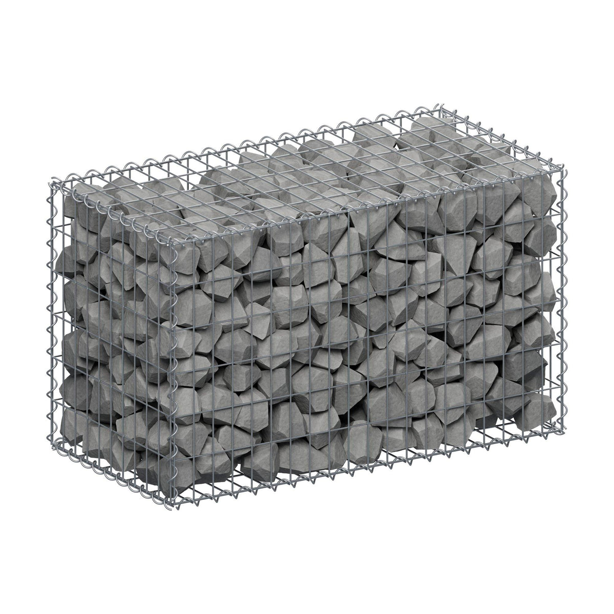 Gabion 100 cm x 60 cm x 50 cm (L x H x D), maskstorlek 5 cm x 10 cm, spiral