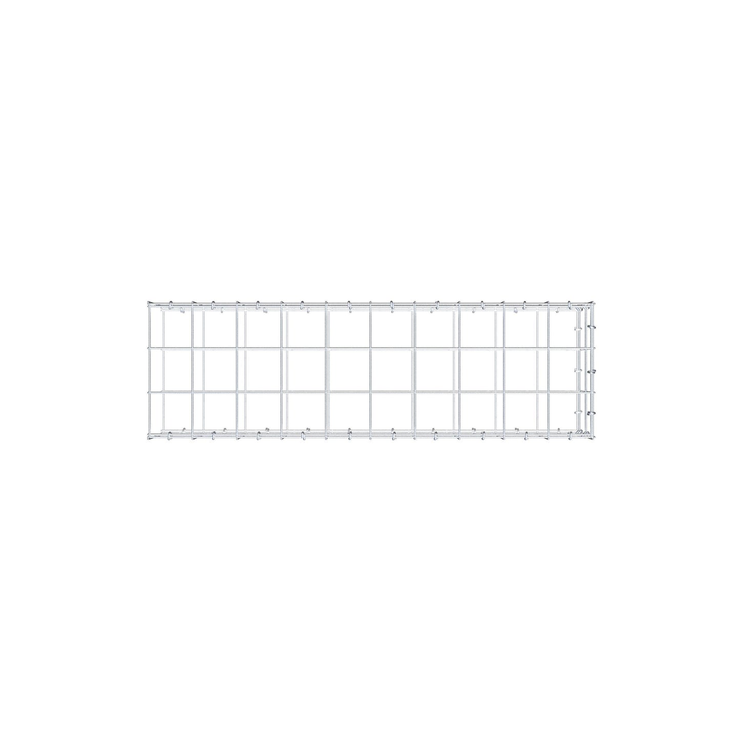 Monteret gabion type 2 100 cm x 20 cm x 30 cm (L x H x D), maskestørrelse 10 cm x 10 cm, C-ring