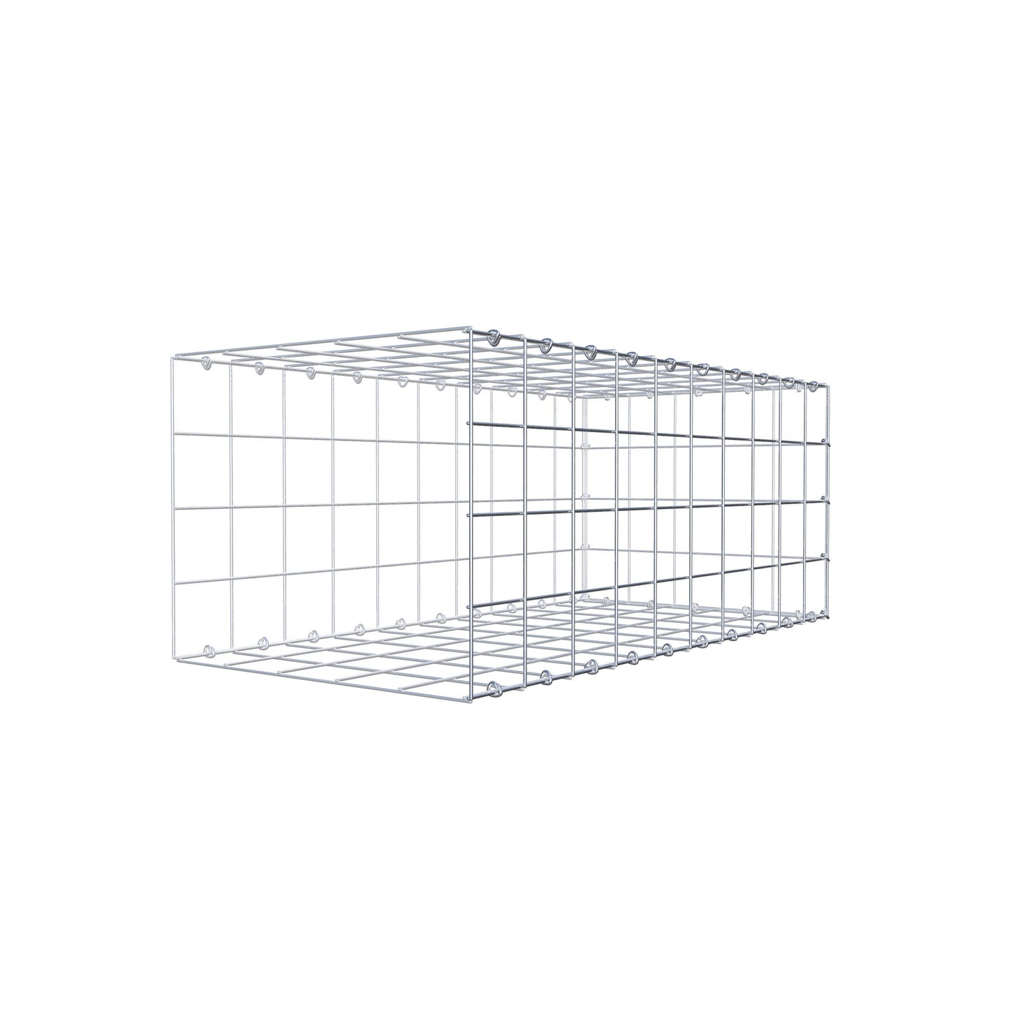 Mounted gabion type 2 100 cm x 40 cm x 50 cm (L x H x D), mesh size 10 cm x 10 cm, C-ring
