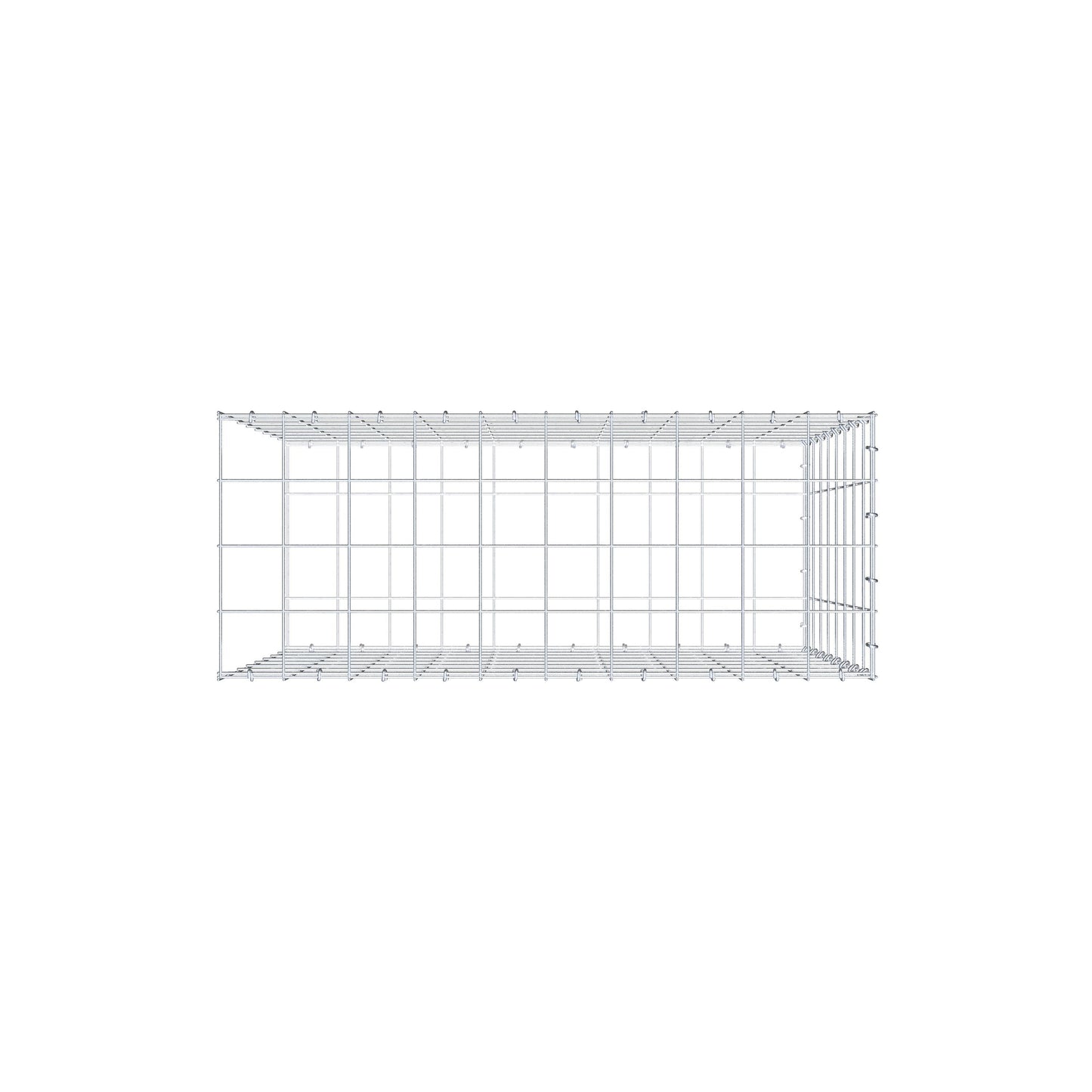 Type 2 oplegkorf 100 cm x 80 cm x 40 cm (L x H x D), maaswijdte 10 cm x 10 cm, C-ring