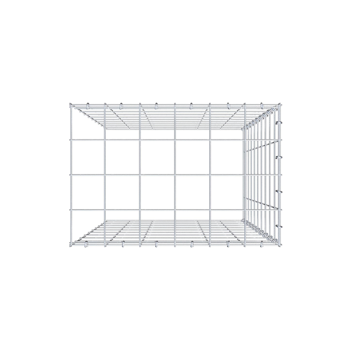 Gavión complementario de tipo 4 100 cm x 60 cm x 40 cm (L x A x P), malla 10 cm x 10 cm, anillo en C