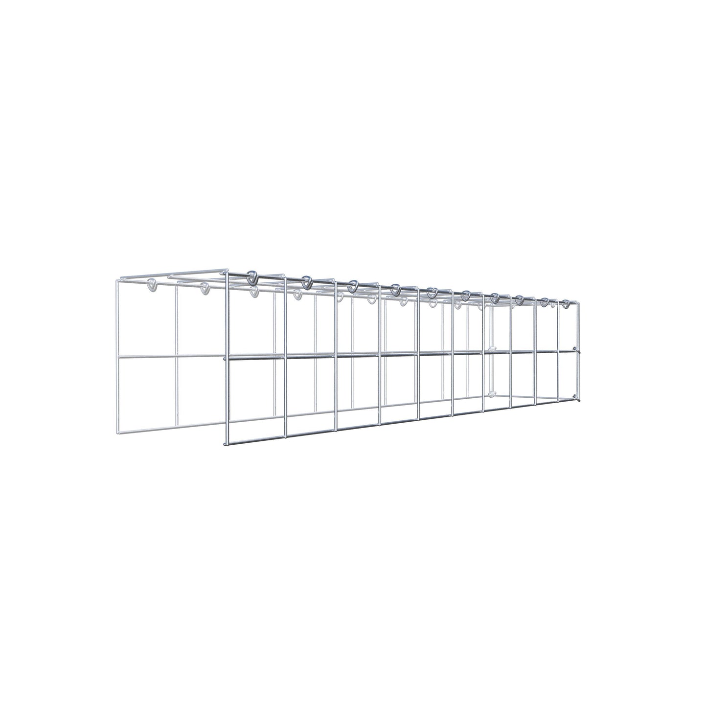 Anbaugabione Typ 4 100 cm x 20 cm x 20 cm (L x H x T), Maschenweite 10 cm x 10 cm, C-Ring