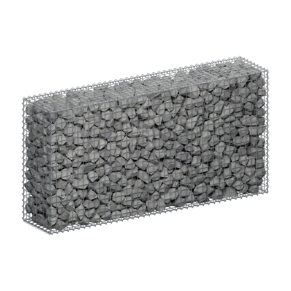 Gabion 200 cm x 100 cm x 40 cm (L x H x D), maskestørrelse 5 cm x 5 cm, spiral