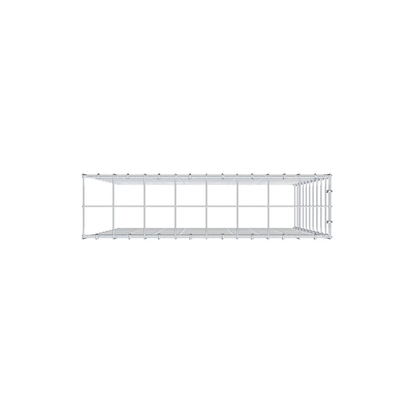 Monteret gabion type 4 100 cm x 80 cm x 20 cm (L x H x D), maskestørrelse 10 cm x 10 cm, C-ring