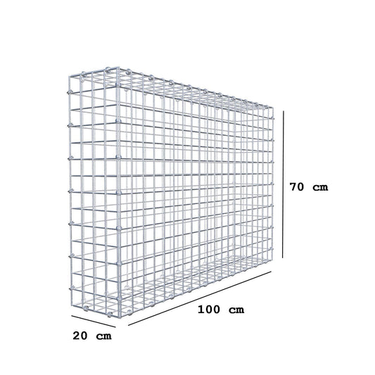Gabbione 100 cm x 70 cm x 20 cm (L x H x P), maglia 5 x 5 cm, anello a spirale