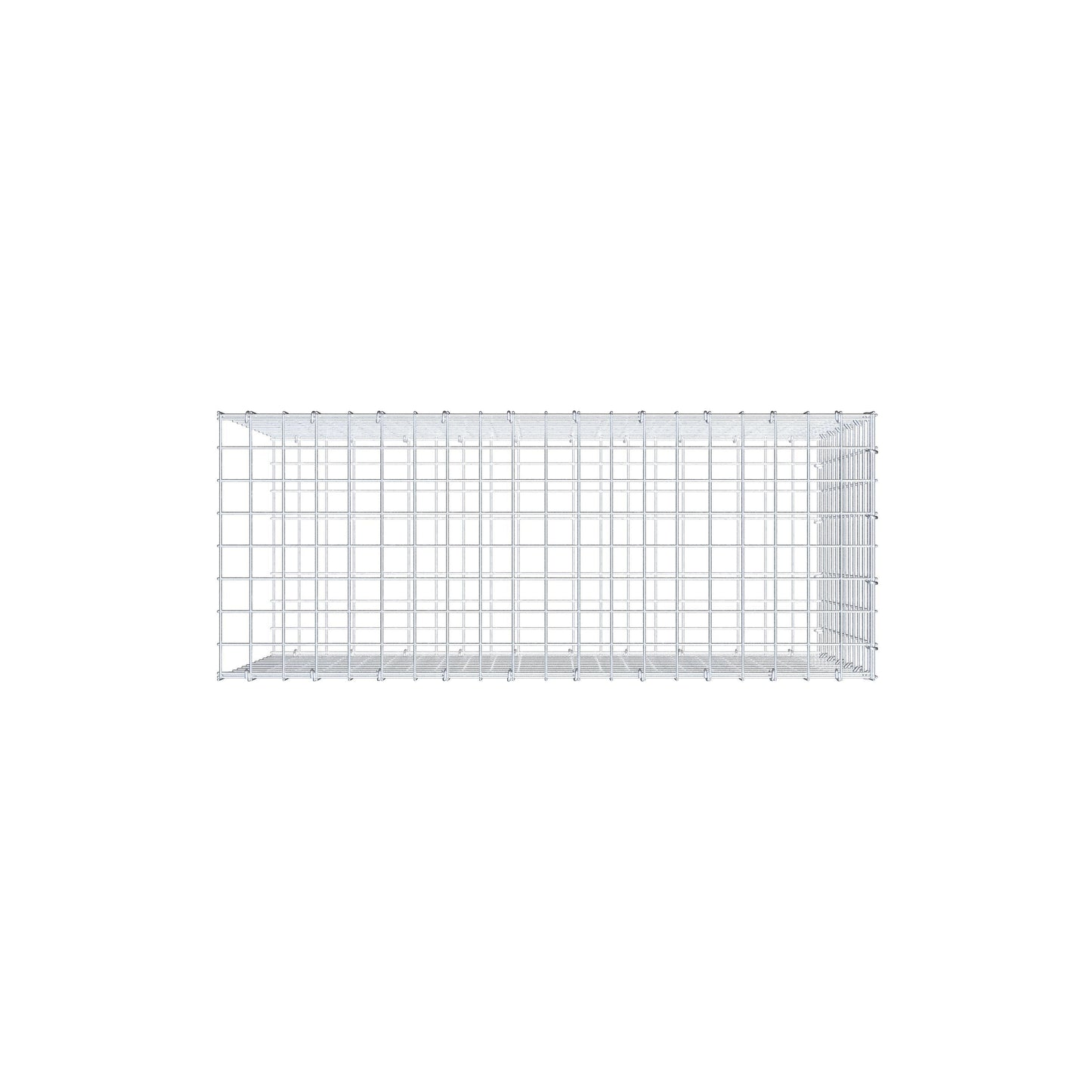 Mounted gabion type 2 100 cm x 60 cm x 40 cm (L x H x D), mesh size 5 cm x 5 cm, C-ring