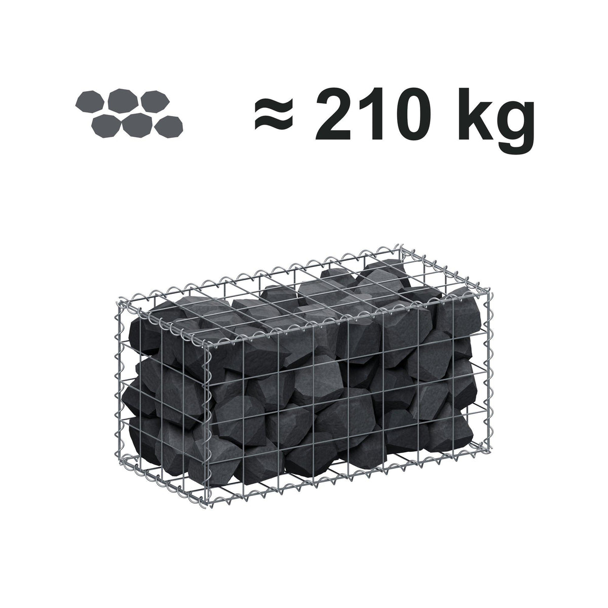 Gabion 80 cm x 40 cm x 40 cm (L x H x D), mesh size 10 cm x 10 cm, spiral