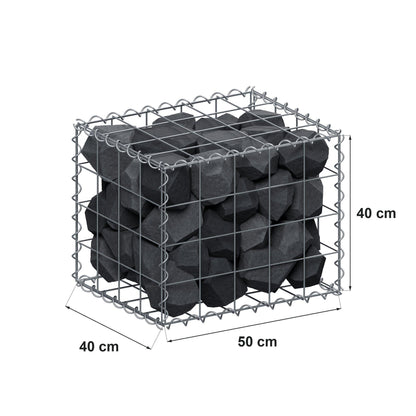 Gabion 50 cm x 40 cm x 40 cm (L x H x D), maskestørrelse 10 cm x 10 cm, spiral