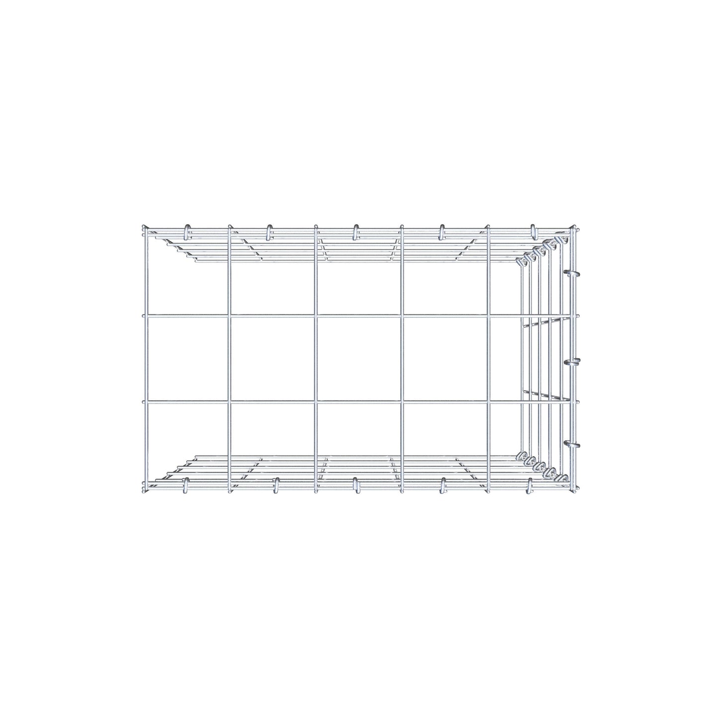 Anbaugabione Typ 4 50 cm x 50 cm x 30 cm (L x H x T), Maschenweite 10 cm x 10 cm, C-Ring