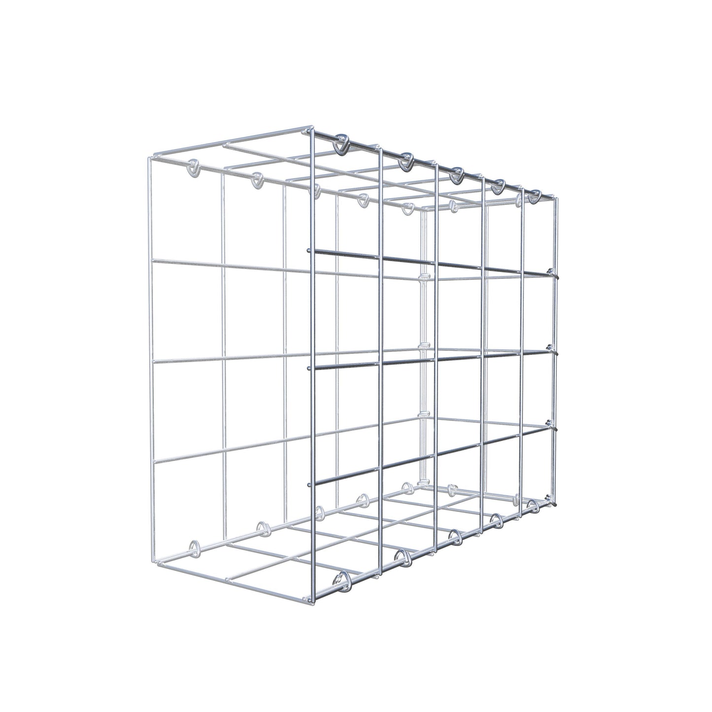 Mounted gabion type 2 50 cm x 40 cm x 20 cm (L x H x D), mesh size 10 cm x 10 cm, C-ring