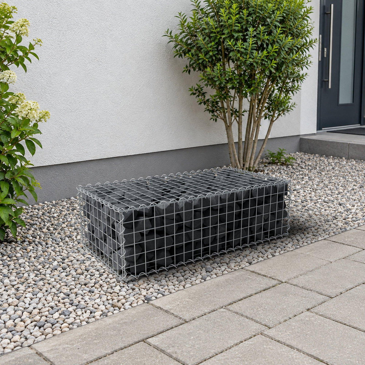 Schanskorf 100 cm x 30 cm x 50 cm (L x H x D), maaswijdte 5 cm x 5 cm, spiraalvormig