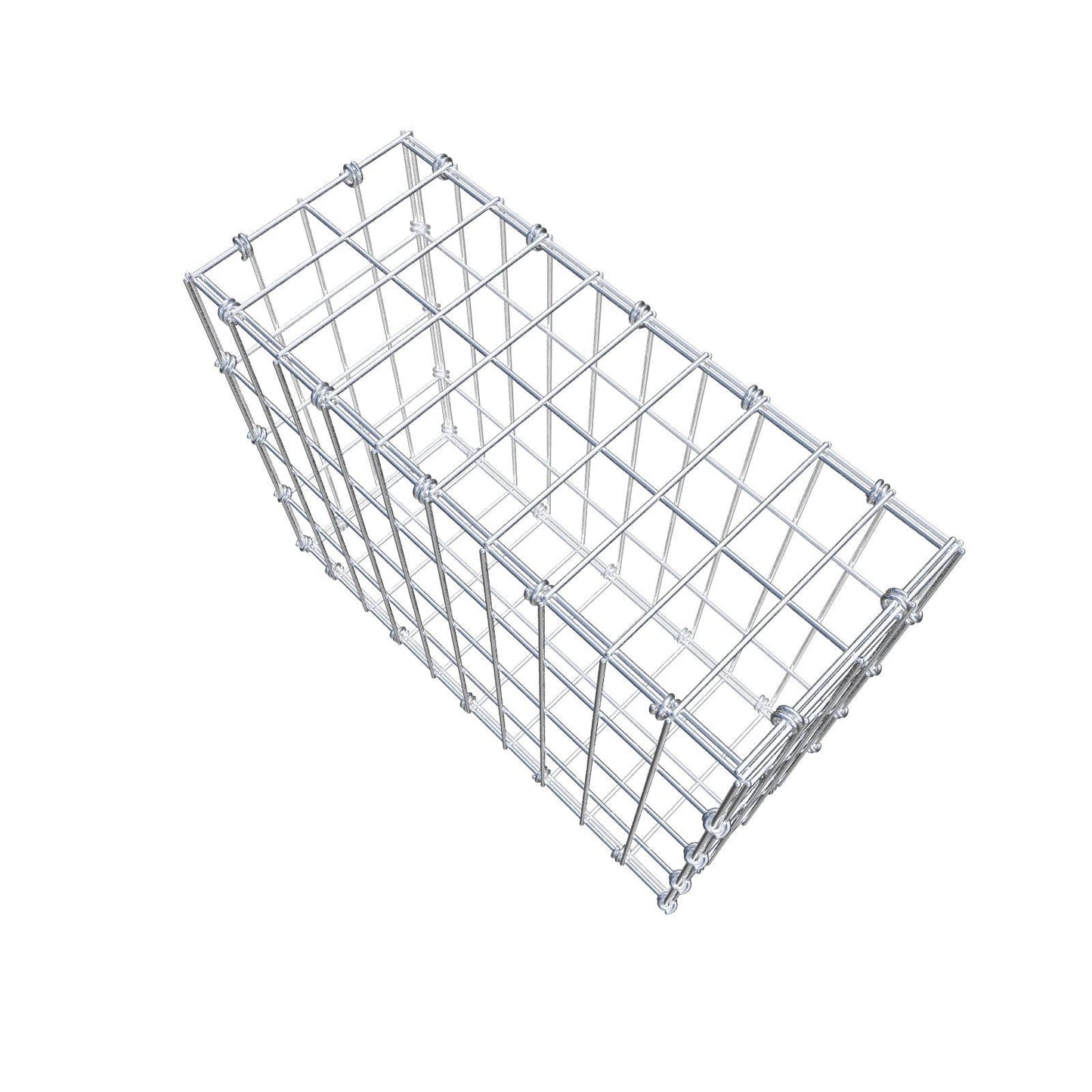 Gabione 50 cm x 40 cm x 20 cm (L x H x T), Maschenweite 5 x 10 cm, Spiralring