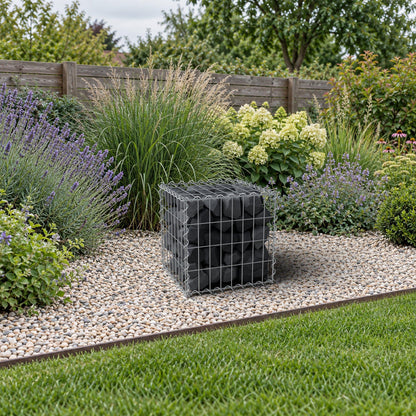 Gabion 40 cm x 40 cm x 40 cm (L x H x D), maskstorlek 5 cm x 10 cm, spiral
