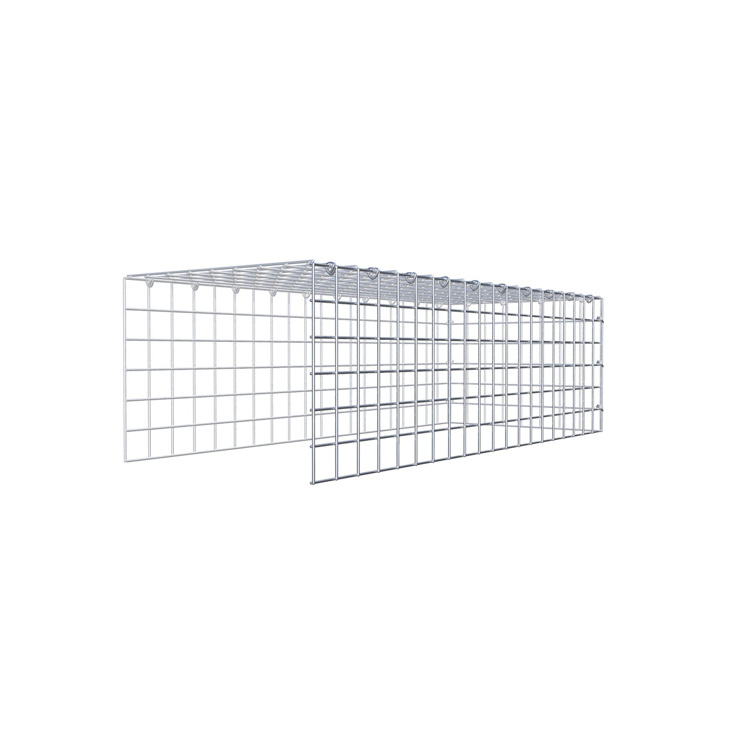 Monteret gabion type 4 100 cm x 30 cm x 40 cm (L x H x D), maskestørrelse 5 cm x 5 cm, C-ring