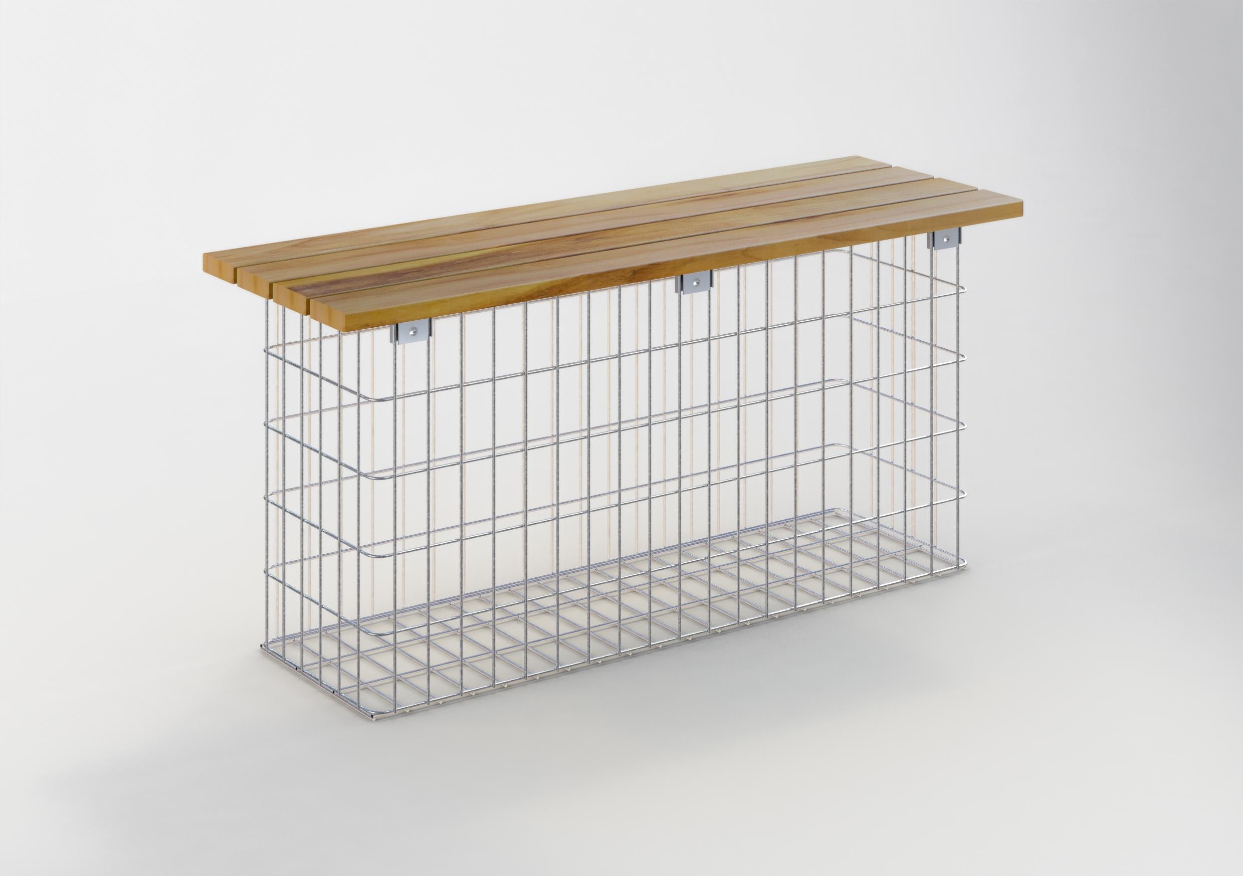 Trädgårdsbänk 102 x 50 x 32 cm TEAK MW 5 x 10 cm, varmförzinkad